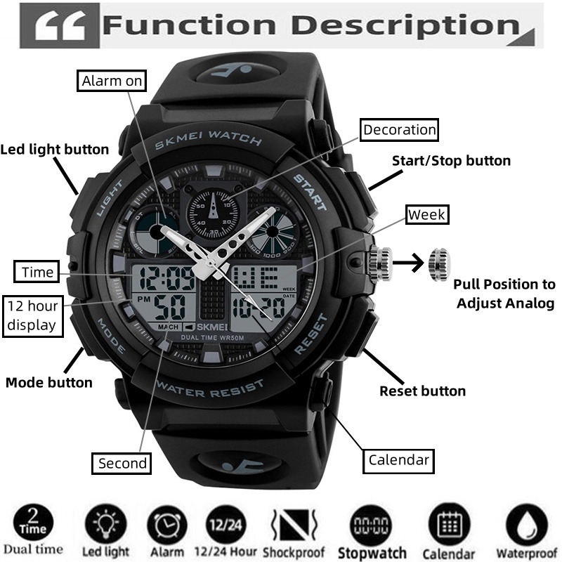 2017 New SKMEI Men Sports Watc - Outdoor Lighting Timer 评论和价格