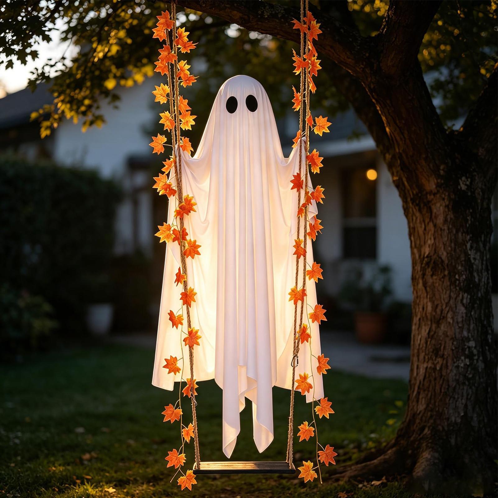 Swinging Ghost Light Up Spooky - Outdoor Lighting Front Yard 评论和价格