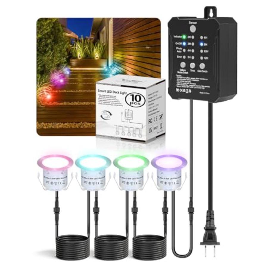 RGB Deck Lights Kit with Low V - Outdoor Lighting Kit With Transformer 评论和价格