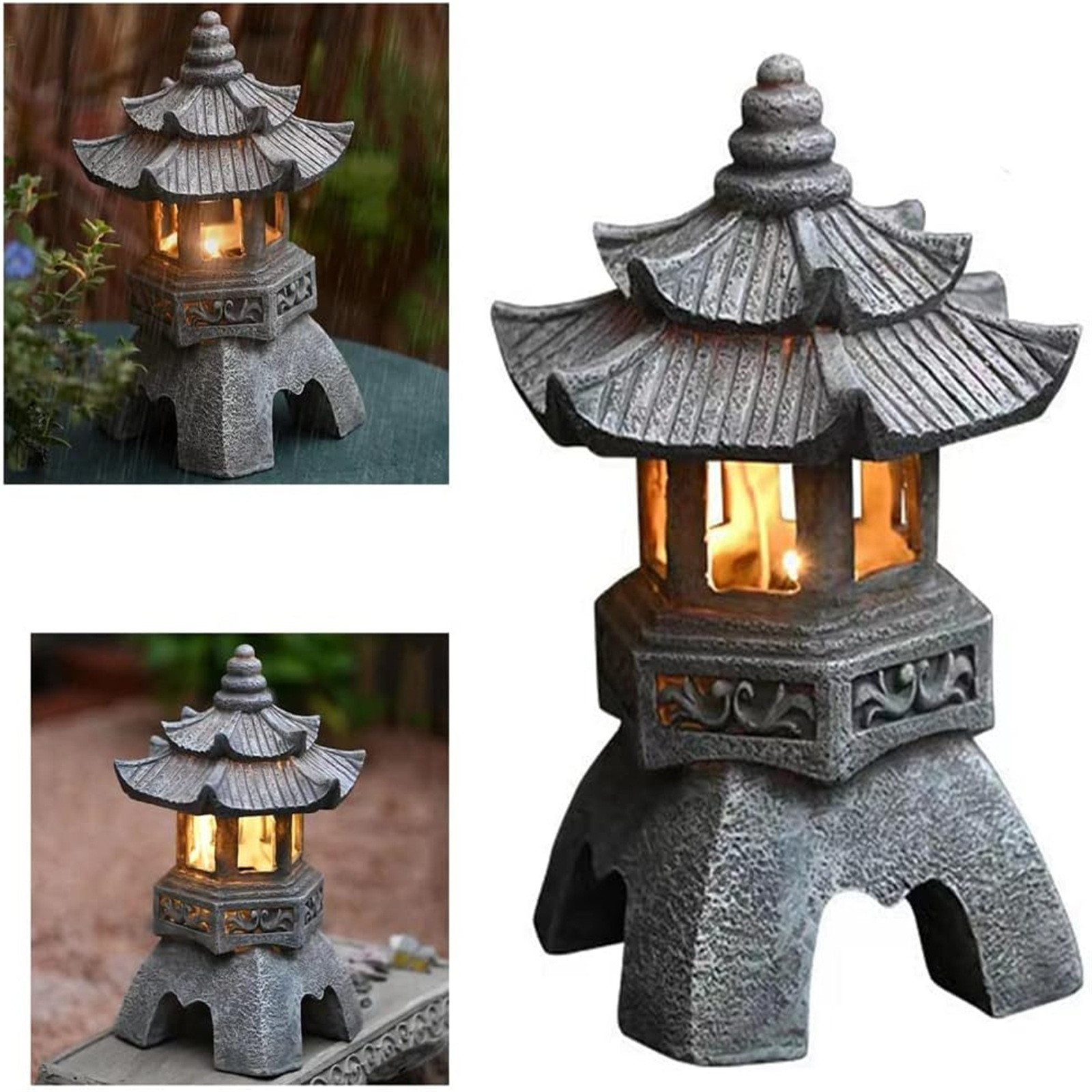 Pagoda Statues Outdoor Solar P - Outdoor Lighting Architectural 评论和价格
