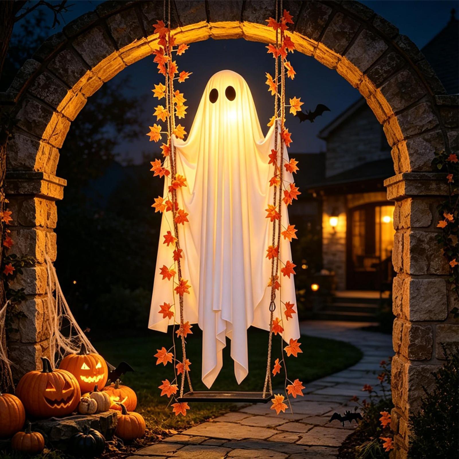 Swinging Ghost Light Up Spooky - Outdoor Lighting Front Yard 评论和价格