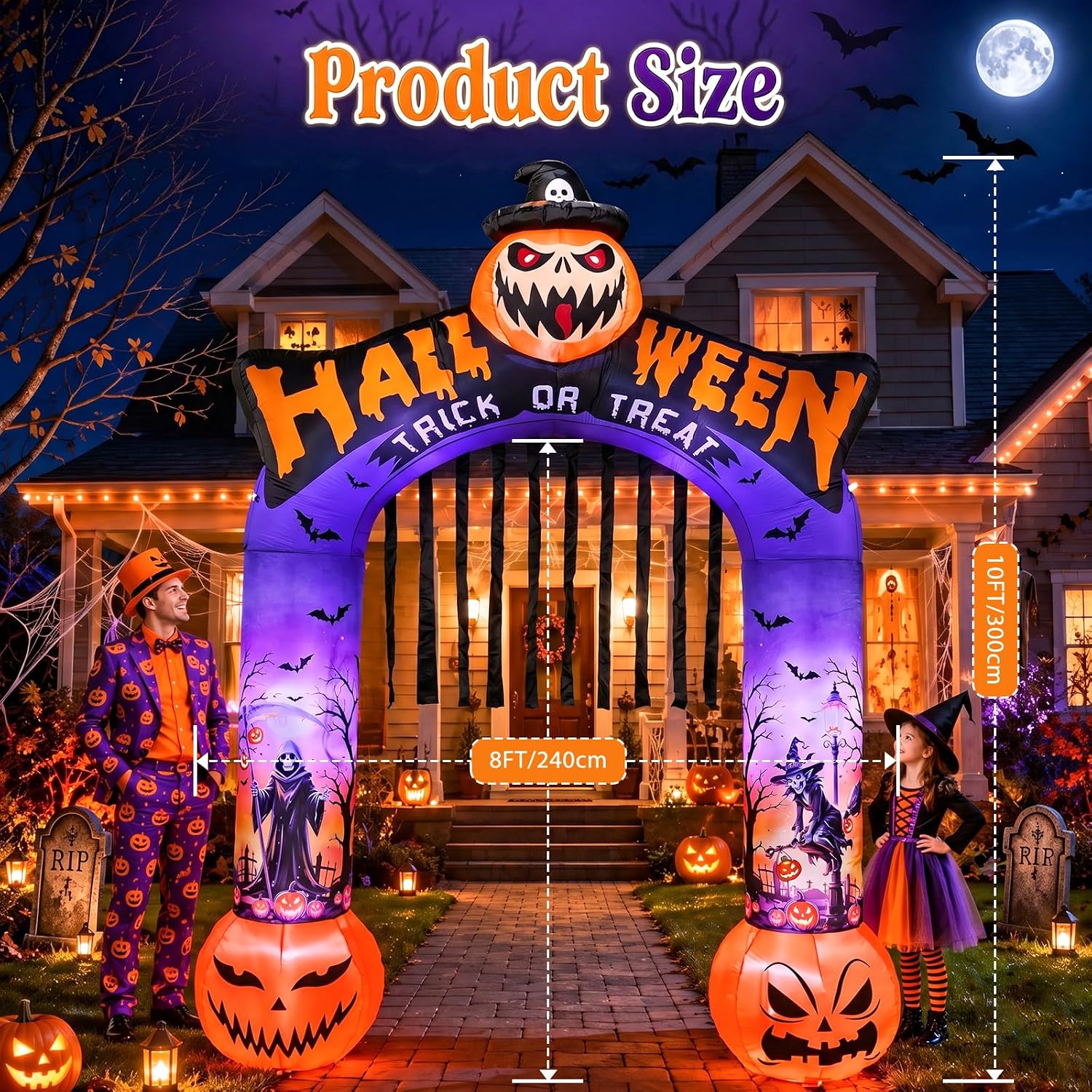 10 Ft Halloween Inflatable Arc - Outdoor Lighting Front Yard 评论和价格
