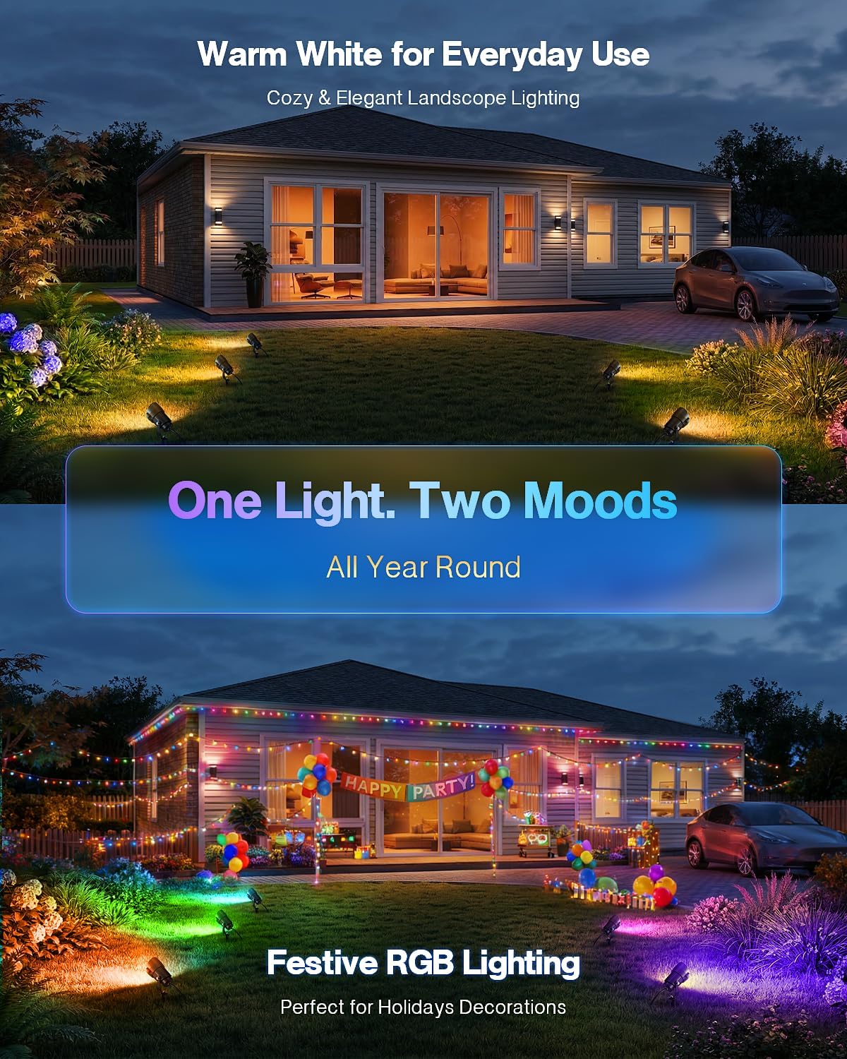 HIBOITEC 12W RGBCWWW Landscape - Outdoor Lighting Kit With Transformer 评论和价格