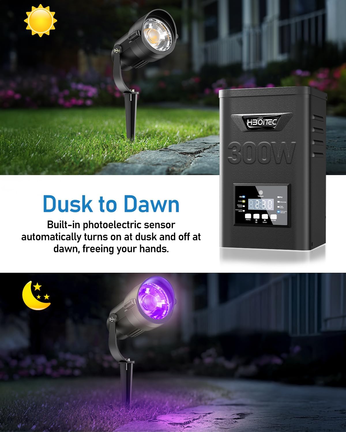 HIBOITEC 12W RGBCWWW Landscape - Outdoor Lighting Kit With Transformer 评论和价格