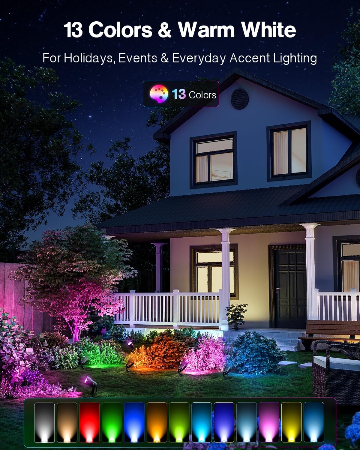 HIBOITEC 12W RGBCWWW Landscape - Outdoor Lighting Kit With Transformer 评论和价格