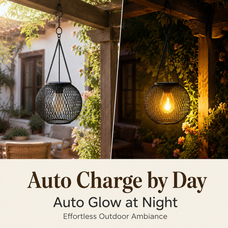 Solar Powered LED Hanging Floo - Outdoor Lighting Effects 评论和价格