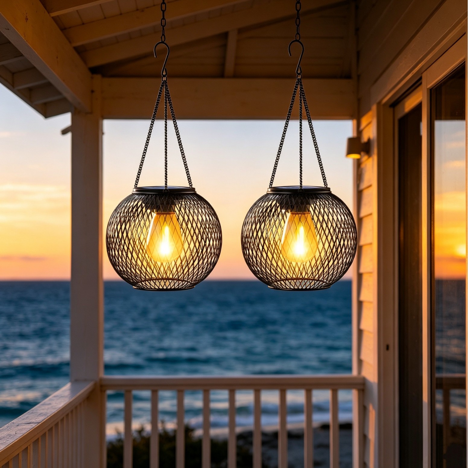 Solar Powered LED Hanging Floo - Outdoor Lighting Effects 评论和价格