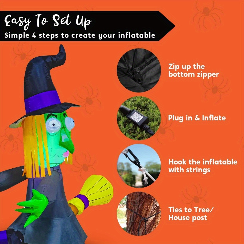 4FT Halloween Inflatable Witch - Outdoor Lighting Effects 评论和价格