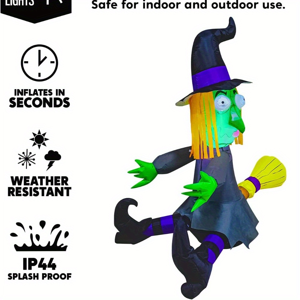 4FT Halloween Inflatable Witch - Outdoor Lighting Effects 评论和价格