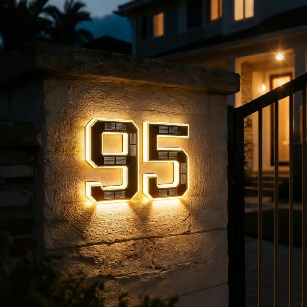 New Solar Address Sign LED Hou - Outdoor Lighting Architectural 评论和价格