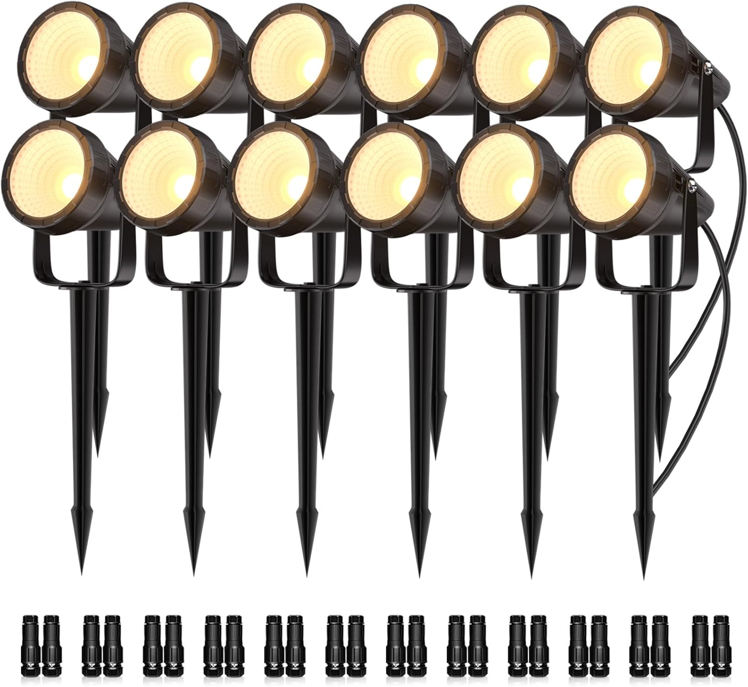 12-Pack Waterproof Outdoor Spo - Outdoor Lighting Kit With Transformer 评论和价格