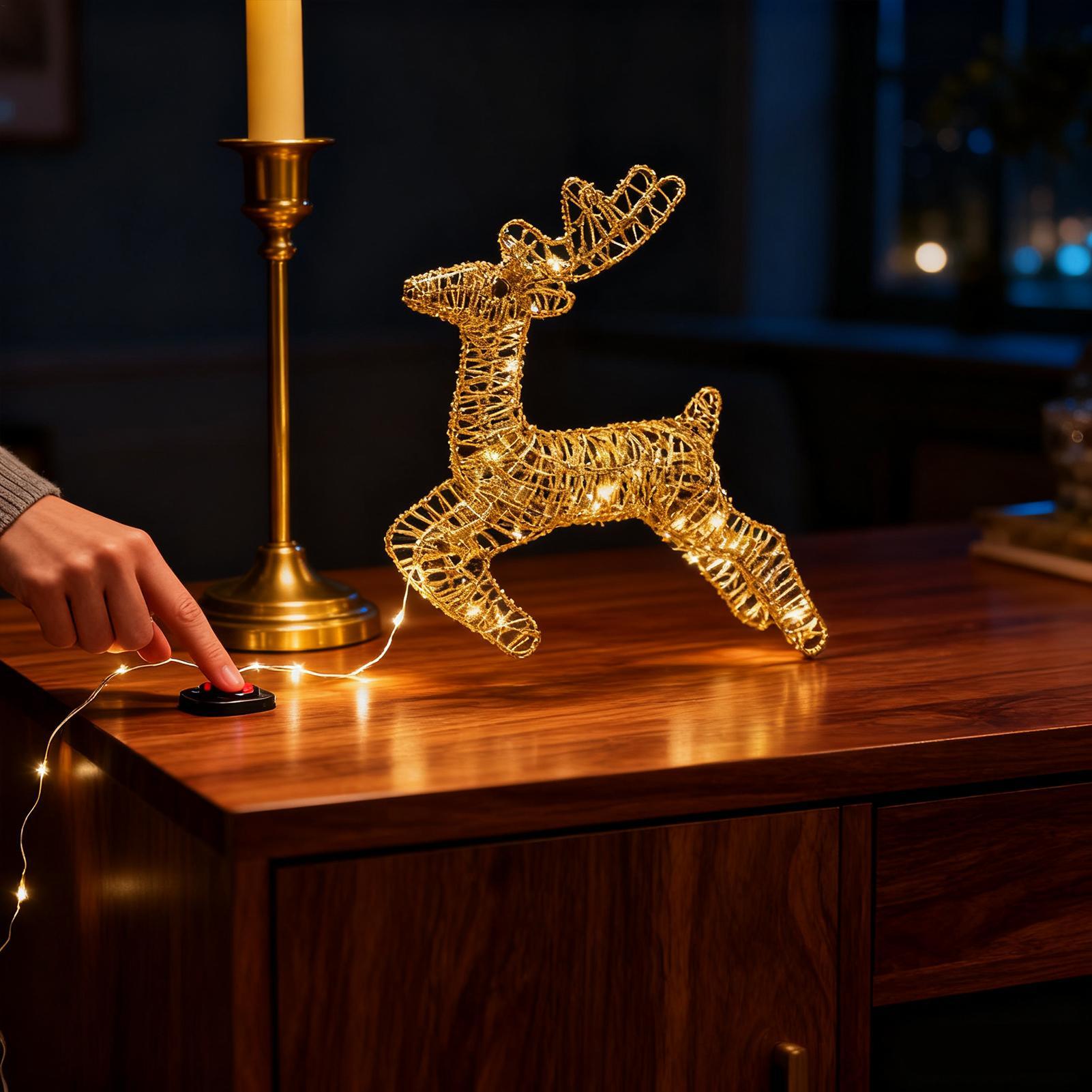 Light Up Reindeer Anti-Rust Fe - Outdoor Lighting Front Yard 评论和价格