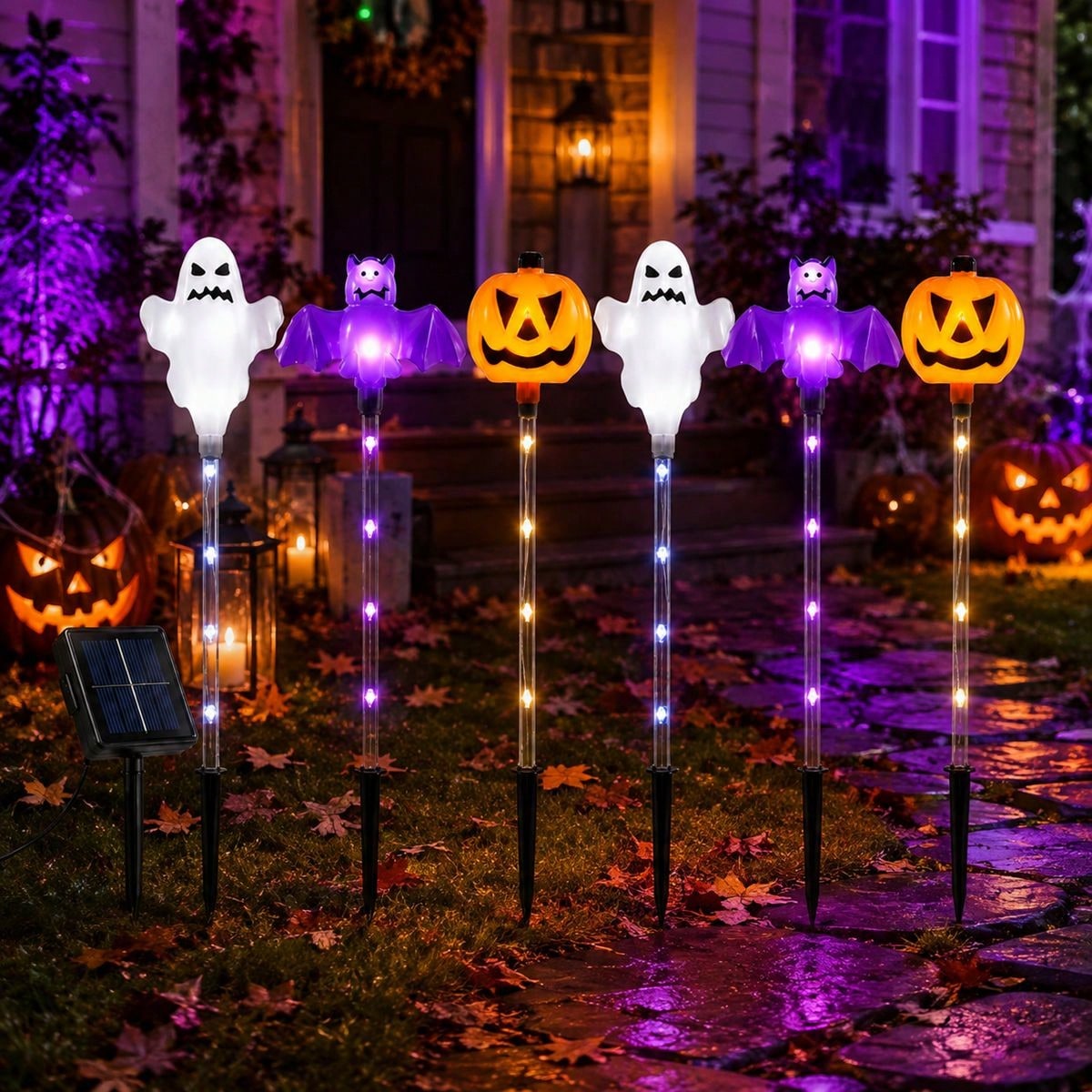 1 Set 6pcs Halloween Solar Pum - Outdoor Lighting Front Yard 评论和价格