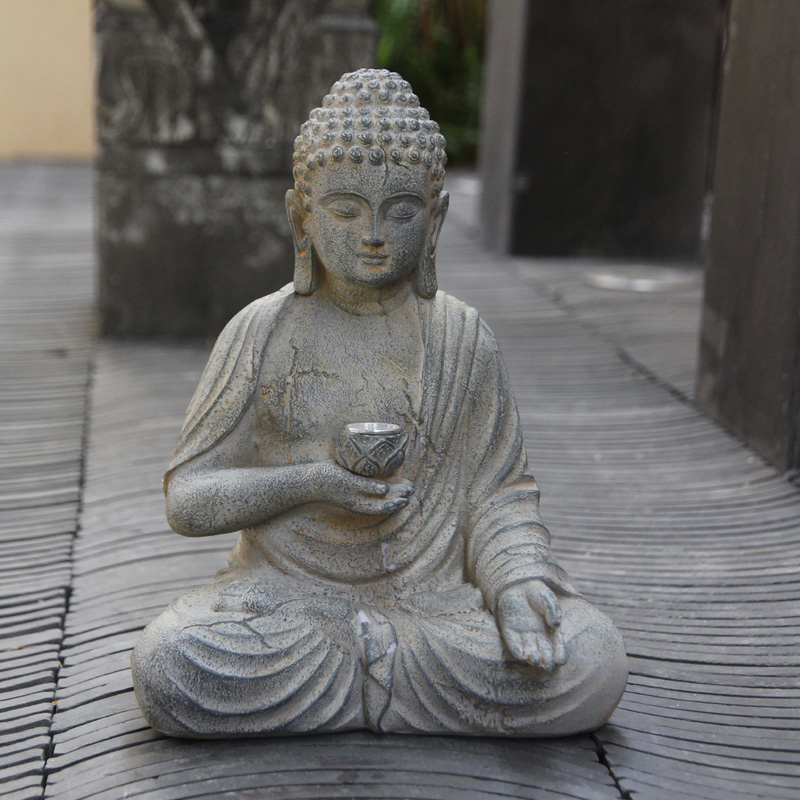 Resin Solar Buddha Statue Scul - Outdoor Lighting Front Yard 评论和价格