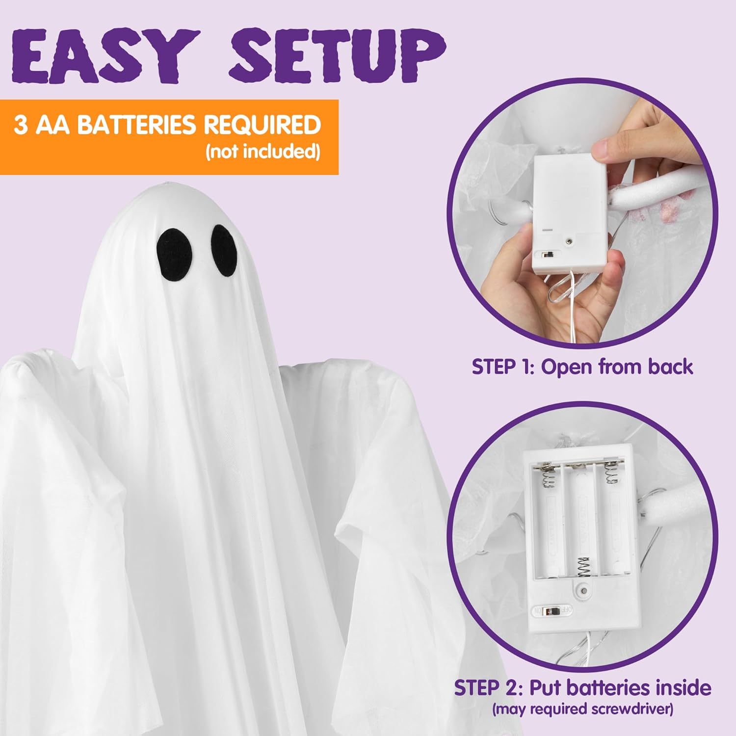 Halloween Hanging Light up Gho - Outdoor Lighting Front Yard 评论和价格