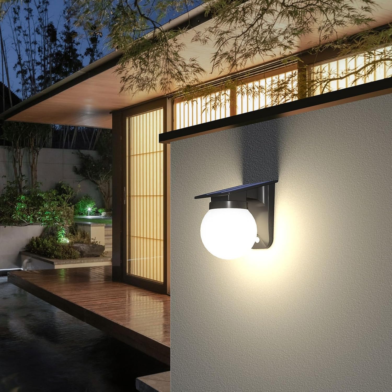 Solar Sphere Wall Lights Outdo - Outdoor Lighting With Outlet 评论和价格