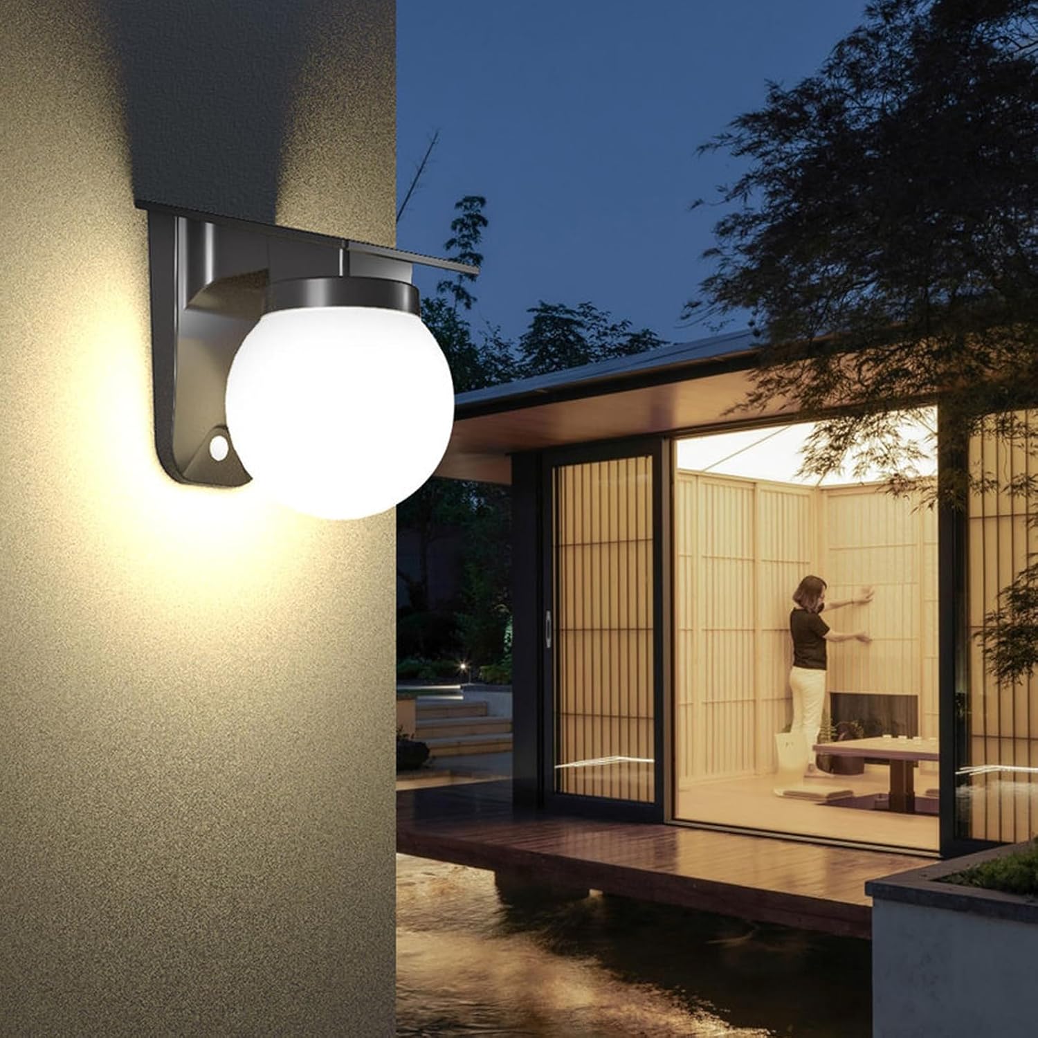 Solar Sphere Wall Lights Outdo - Outdoor Lighting With Outlet 评论和价格