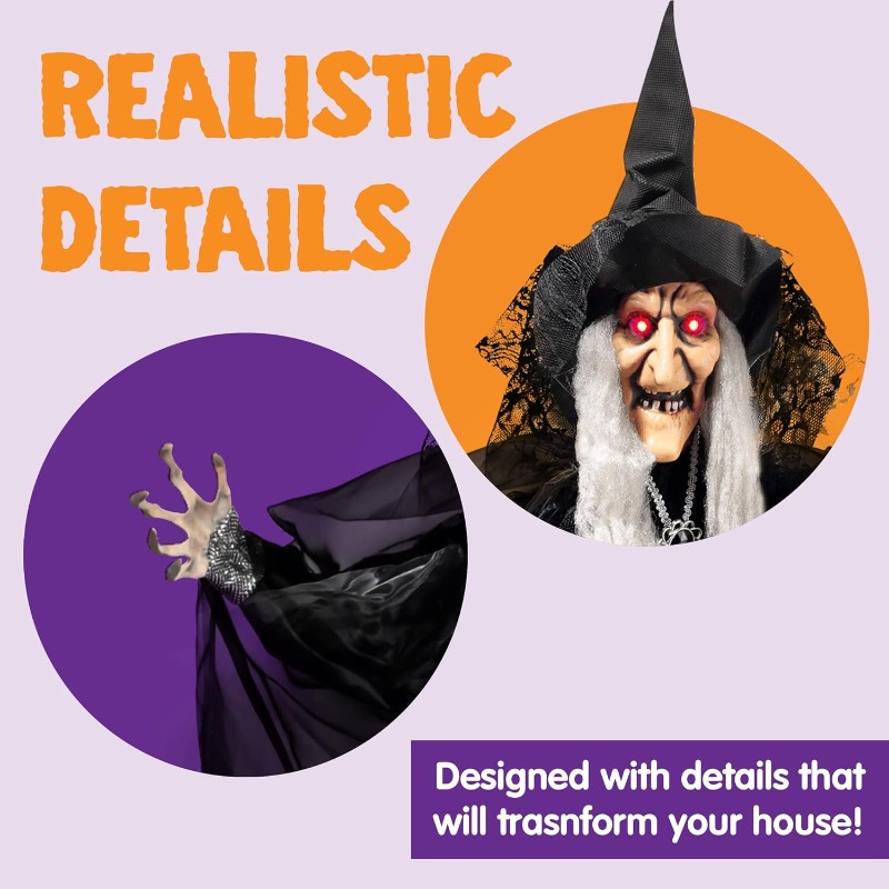 47'' Animated Witch Halloween  - Outdoor Lighting Effects 评论和价格