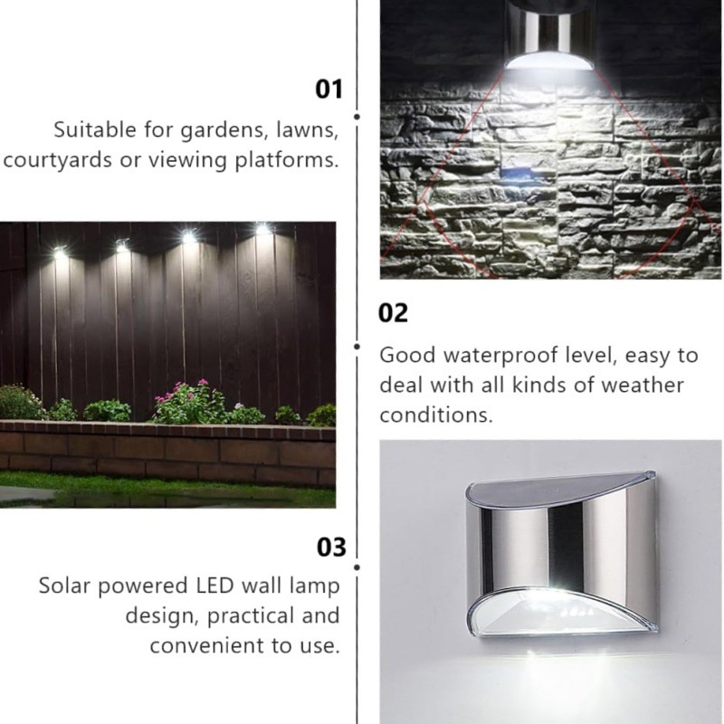 2Pcs Solar Garden Light Stainl - Outdoor Lighting With Outlet 评论和价格
