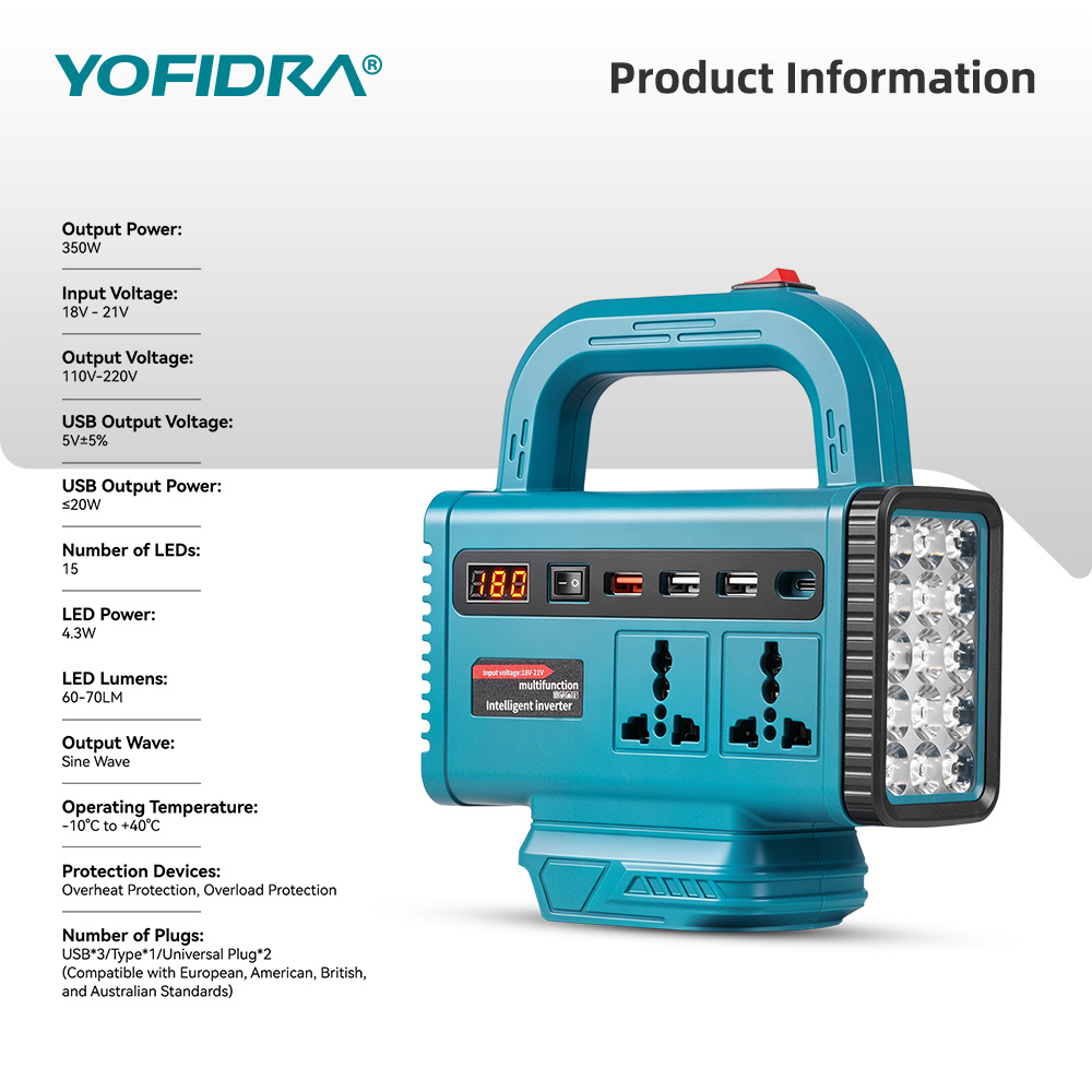 YOFIDRA 220V Portable Power In - Outdoor Lighting With Outlet 评论和价格